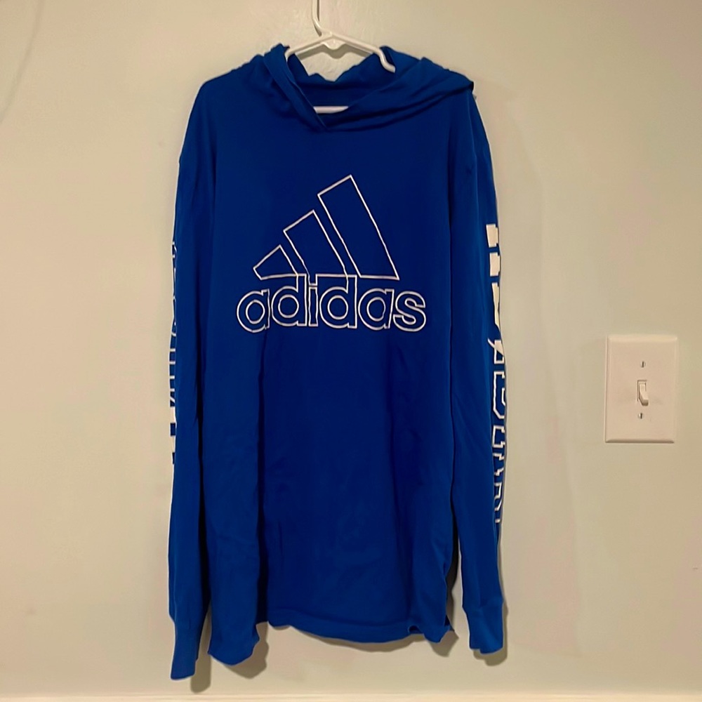 Boys adidas Long Sleeve Hooded T-Shirt LG